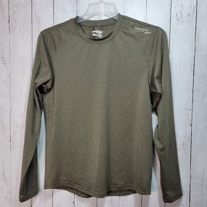 Saucony Men's Green L/S Crew Neck Shirt Running Quick Dry Outdoors Size Small.